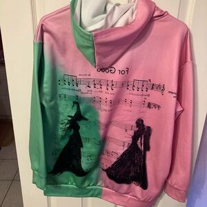 Pink and Green Off-the-Shoulder Sweater